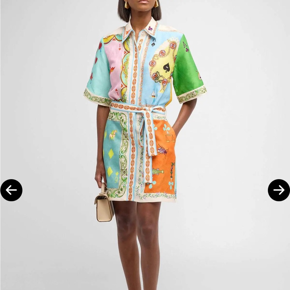 Alemais Rummy Linen Mix Short Sleeve Mini Dress